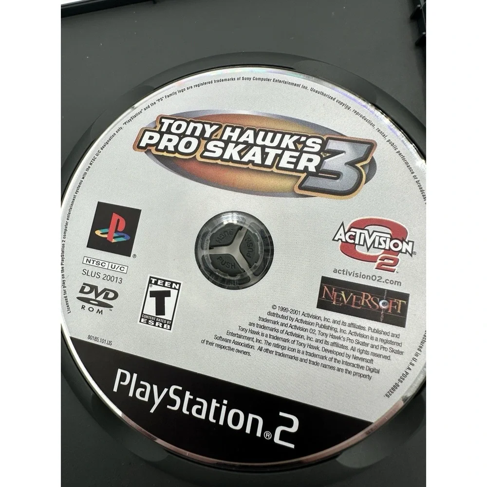 Tony Hawk's Pro Skater 3 PS2 Complete CIB NTSC Black Label Skate Game